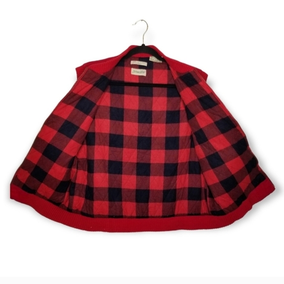 Vintage 90s red corduroy hunting vest medium weight large - Picture 3 of 4